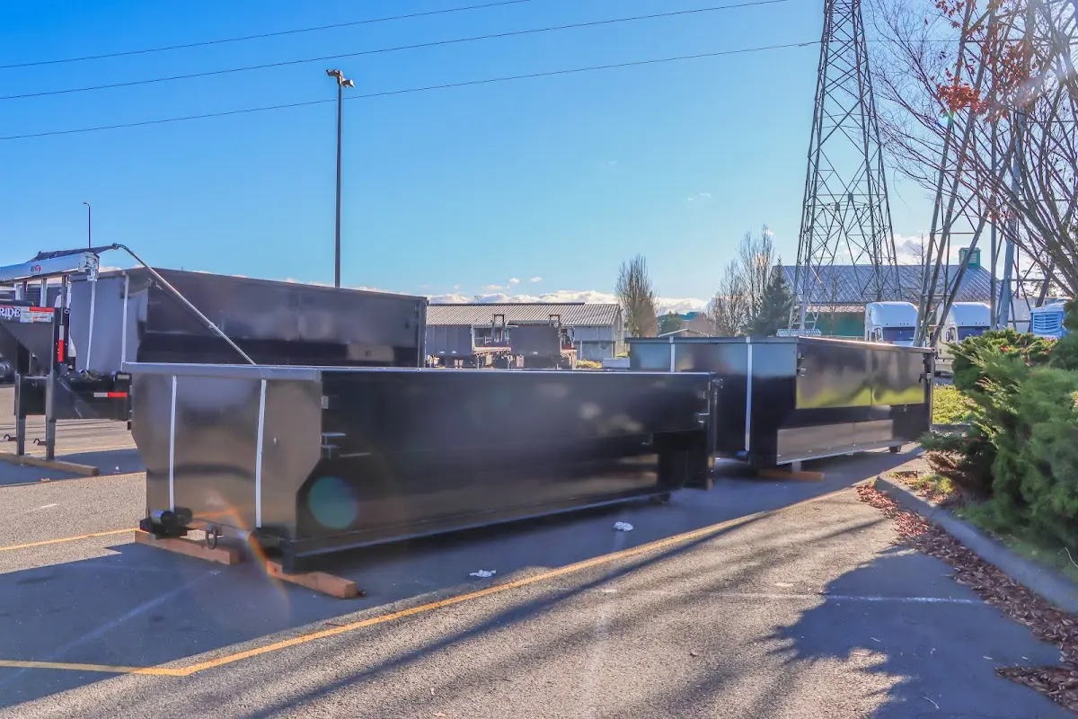 Roll-off dumpster ready for waste disposal at job site for Concrete Dumpster Rental in Hopewell